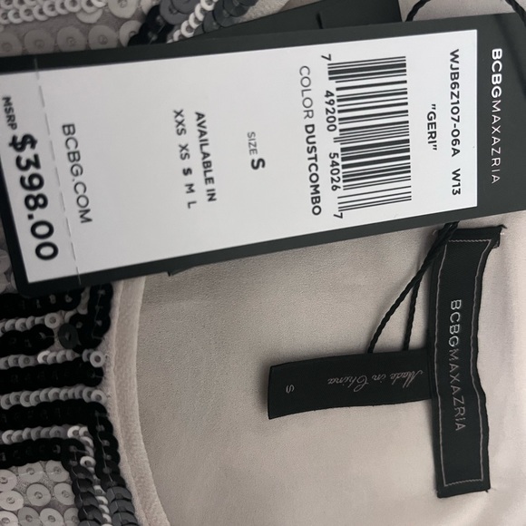 BCBG MaxAzria NWT Beige and Black Sequin Dress Size S - Picture 5 of 9